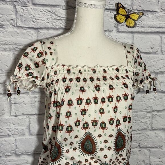 Urban Heritage Elasticized Short Sleeve Top Size Small - Picture 3 of 8